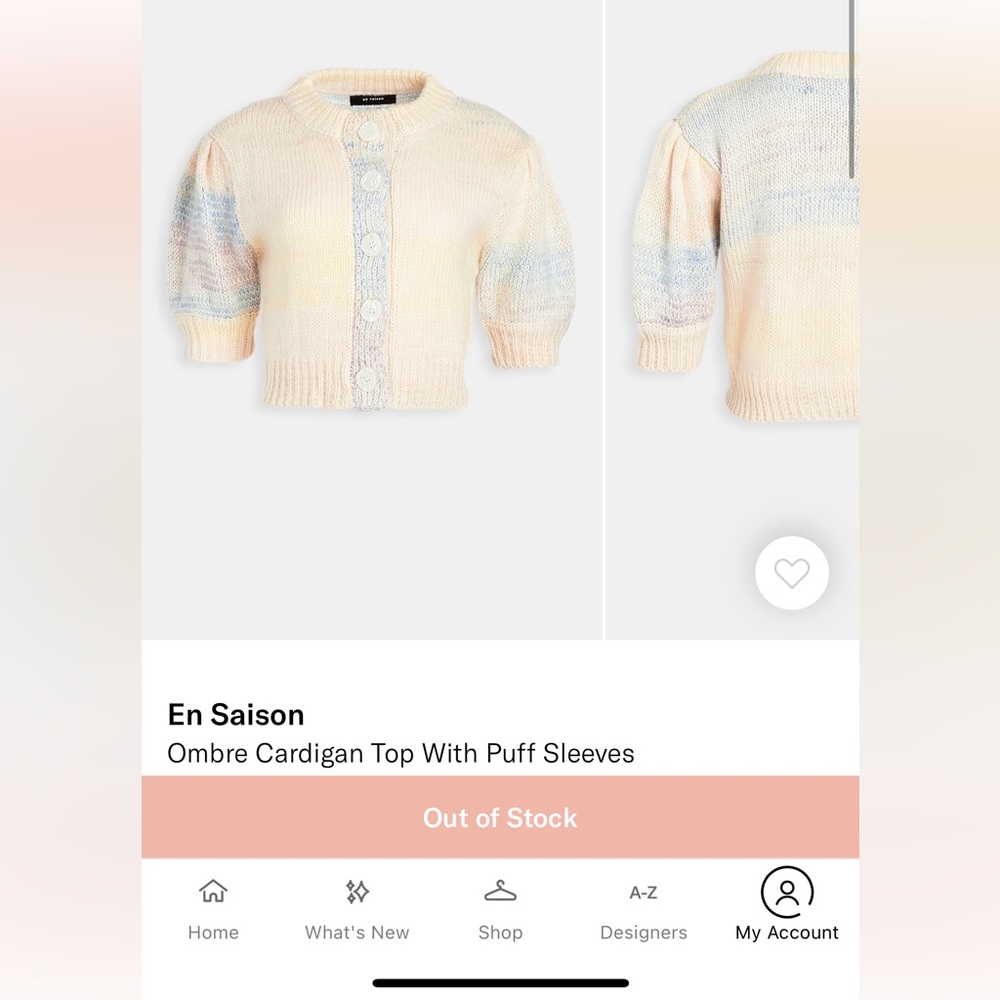 En Saison Ombré Cardigan Size: S